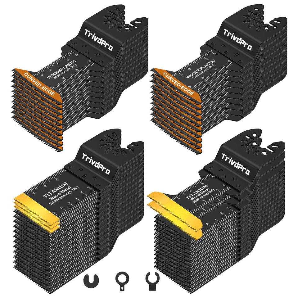 TrivdPro 50-piece blade kit for versatile metal, wood, and plastic tasks