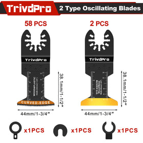 TrivdPro titanium blade 1-3/4 inch delivers durable cuts in metal and wood.