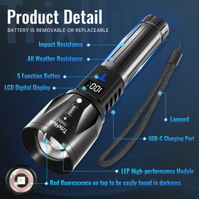 TrixHub aluminum body flashlight highlighting lightweight durability