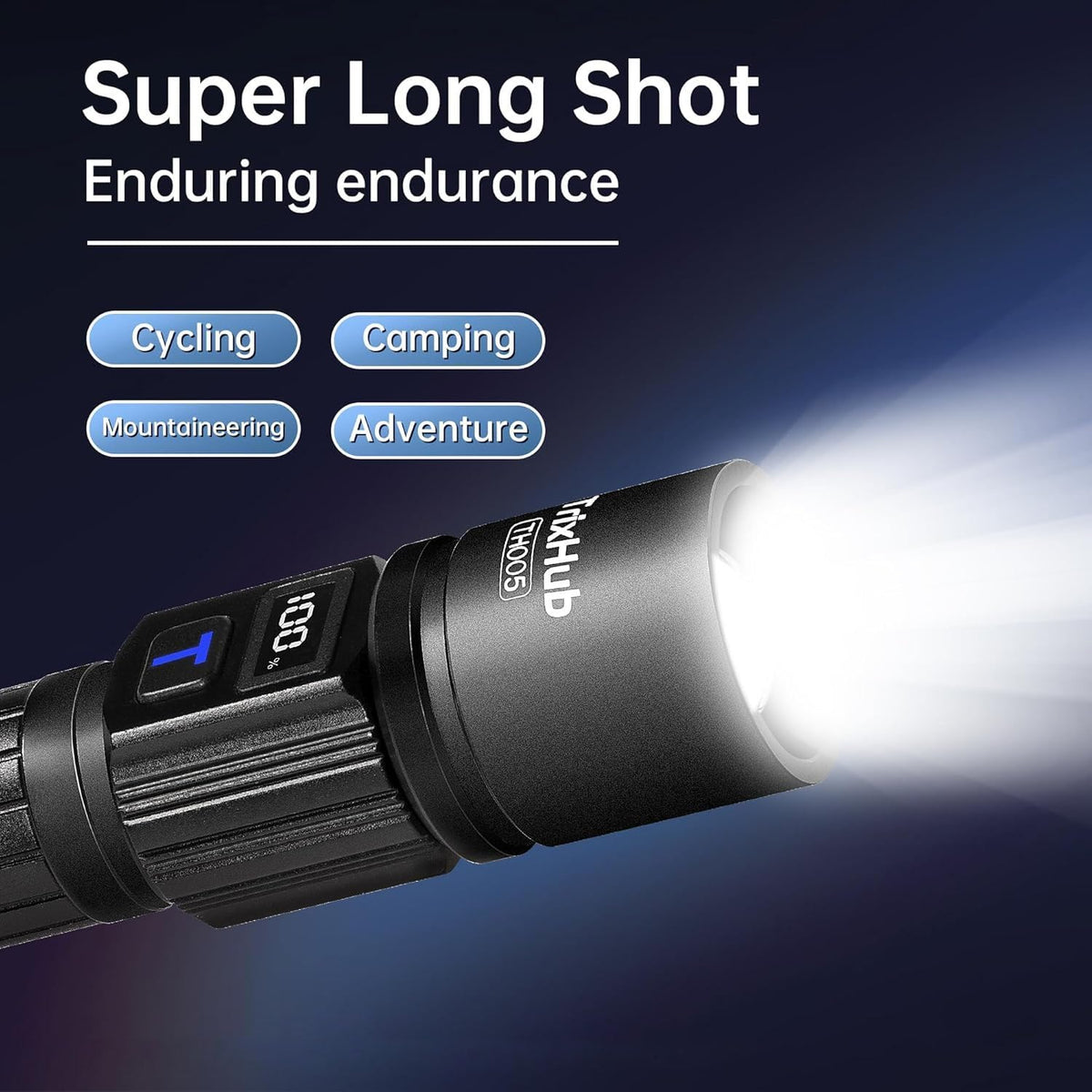 TrixHub aluminum-shell torch is rugged and weather-resistant for outdoor use