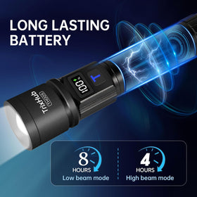 TrixHub rechargeable flashlight USB charging port for quick top-ups during outdoor trips.