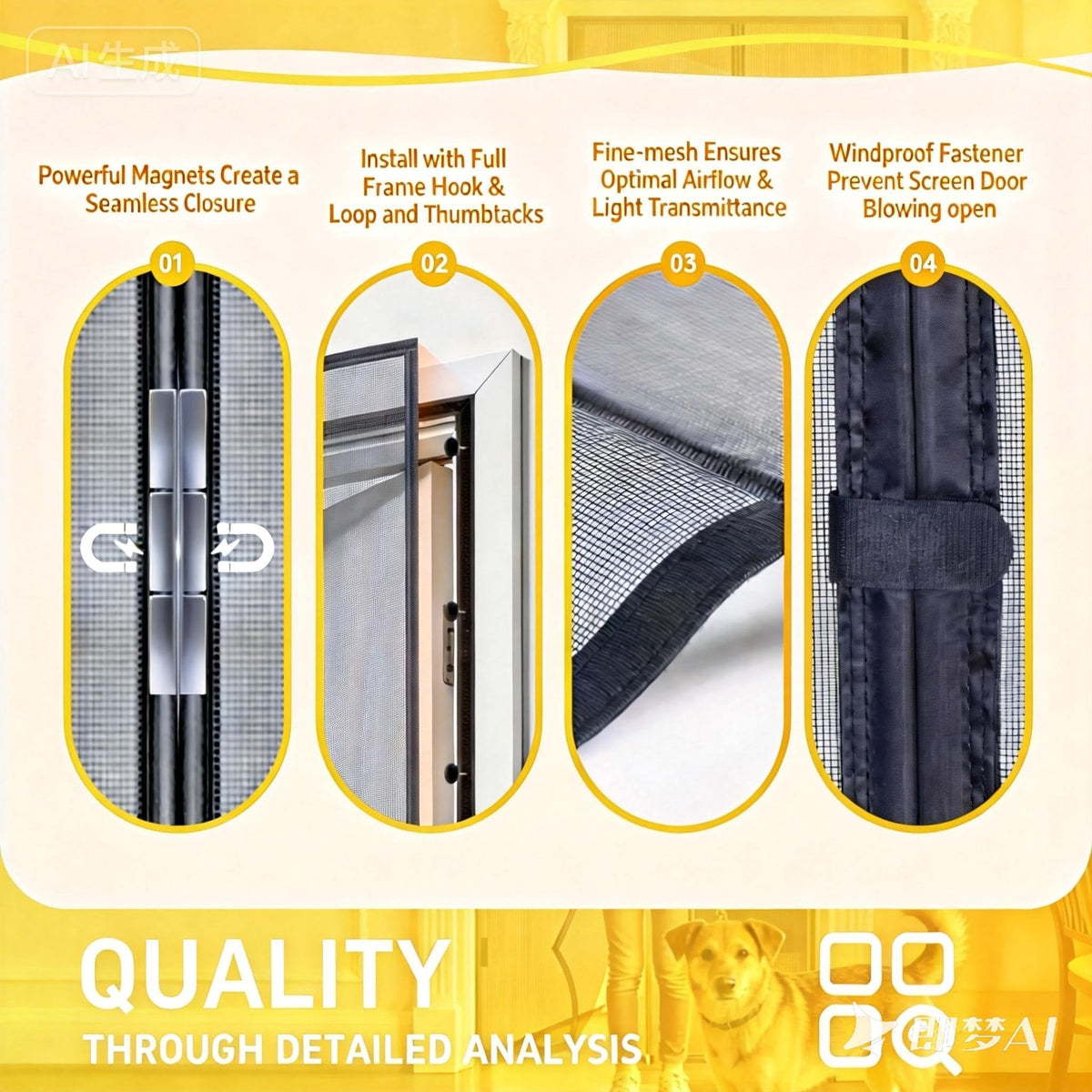TRIZYZFON windproof clips keep the panel closed on breezy days.