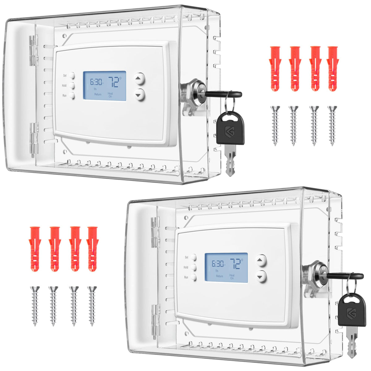 TRJ thermostat lock box with large cover and key for secure control