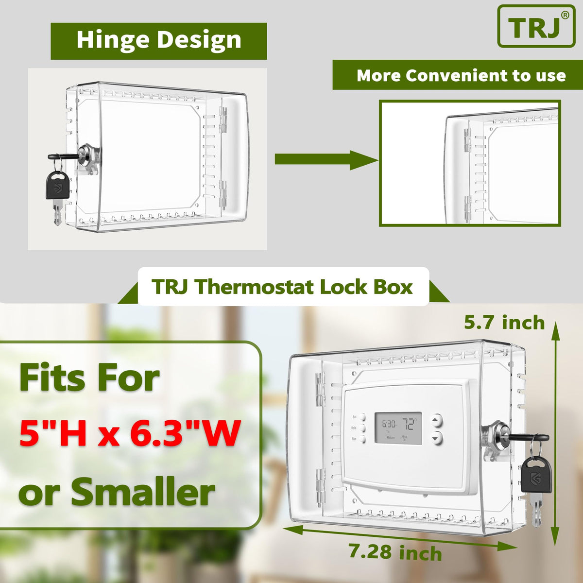 TRJ wall-mounted lock box protects shared spaces from unauthorized thermostat changes