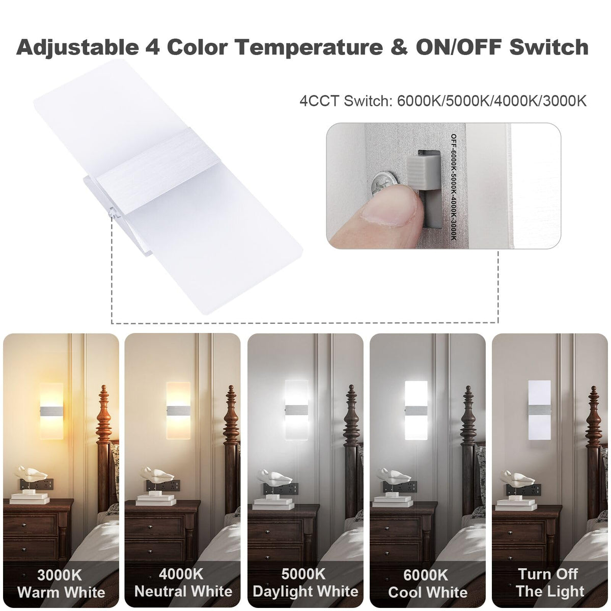 TRLIFE brushed aluminum and acrylic sconce with slim profile for modern spaces.