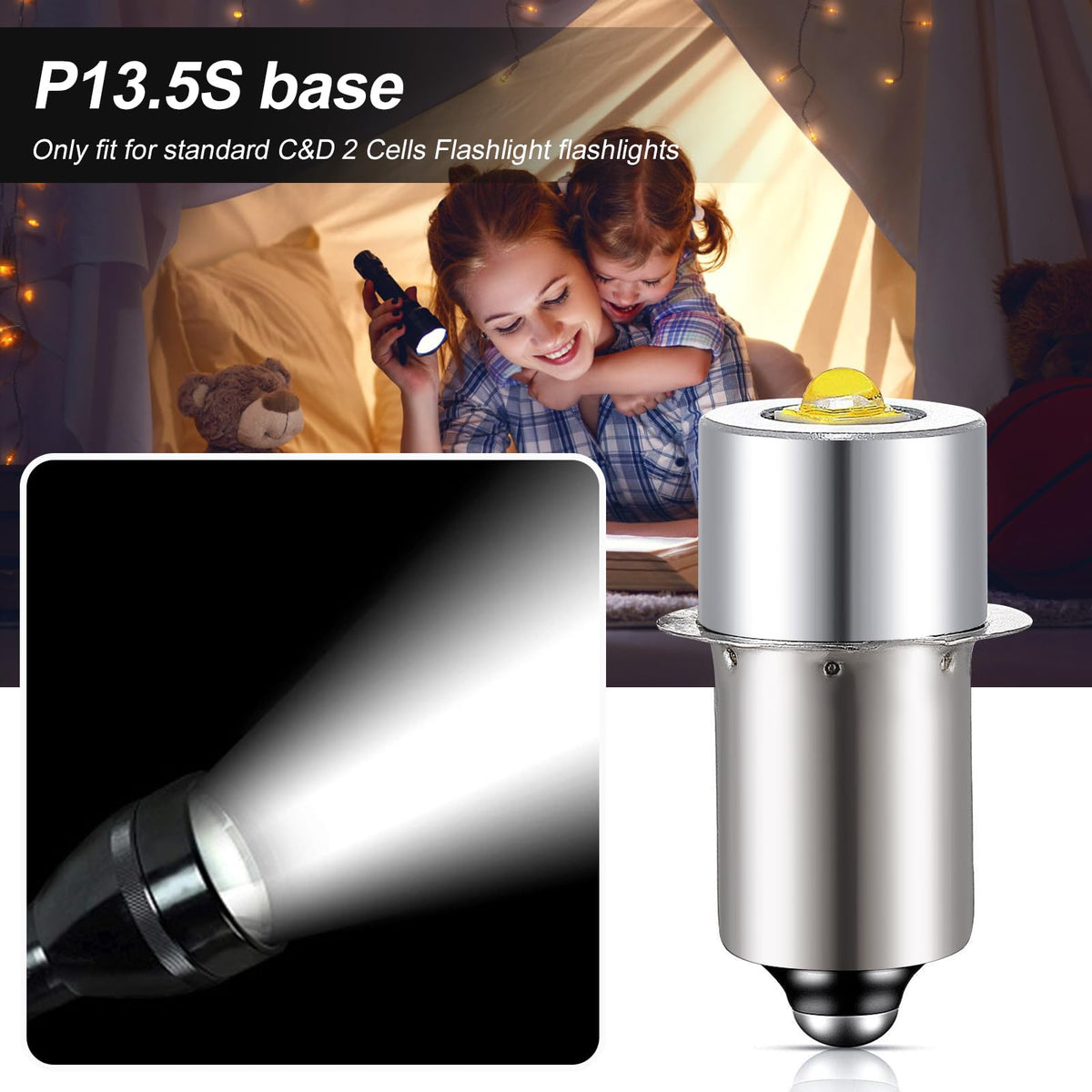 TRLIFE DC 3V input compatible with C and D cell Maglights