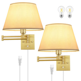 TRLIFE dimmable wall sconce with brushed brass finish and two-pack for cohesive lighting.