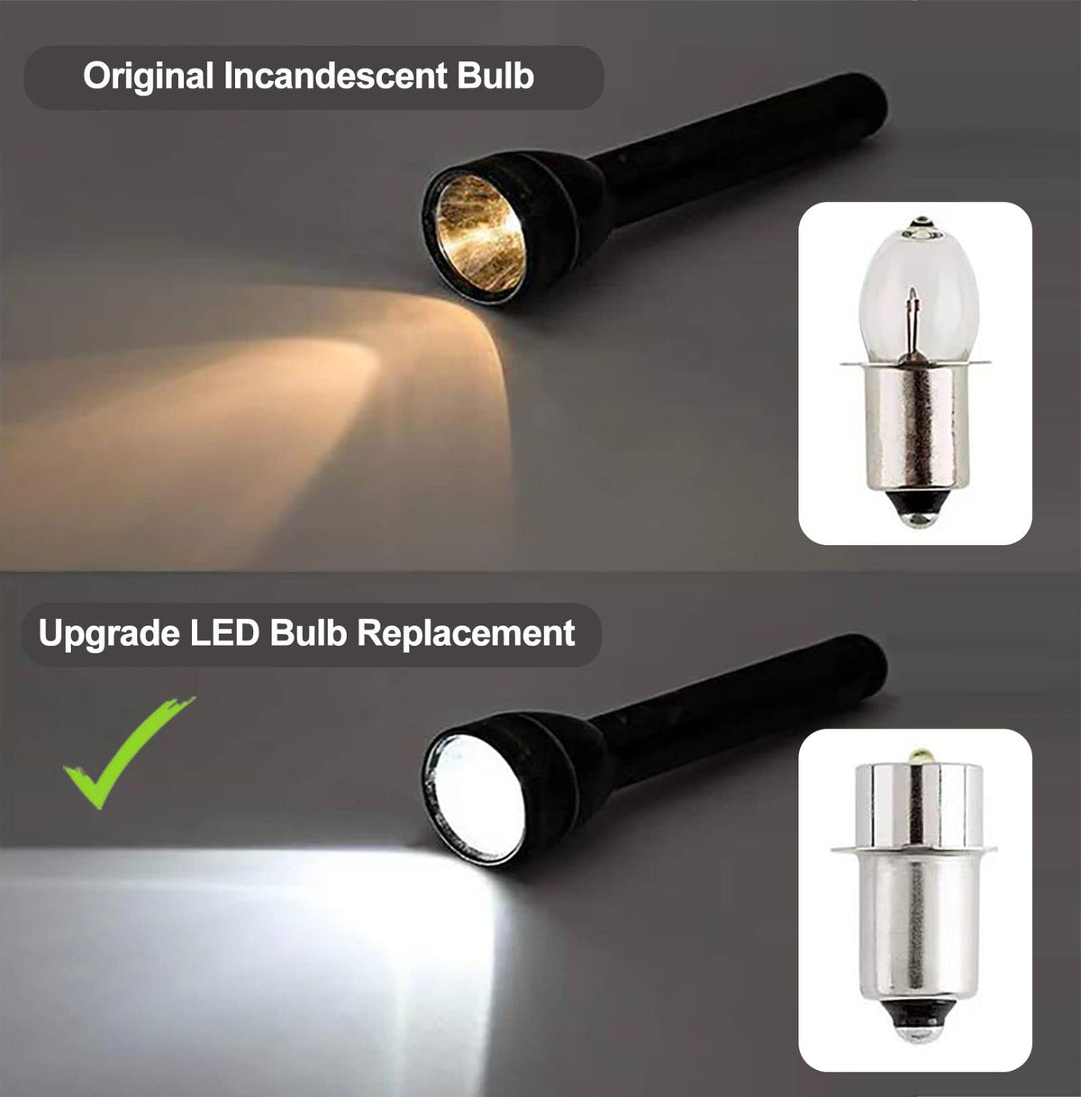 TRLIFE Maglight LED bulb polarity noted for easy installation