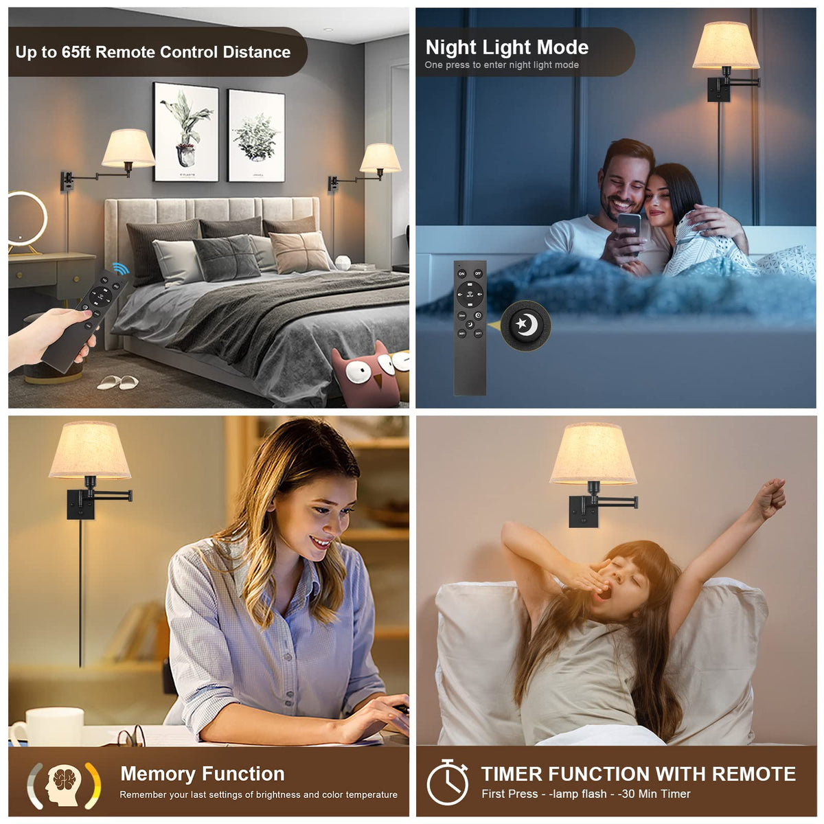TRLIFE swing-arm design flexible lighting angles for reading or tasks.