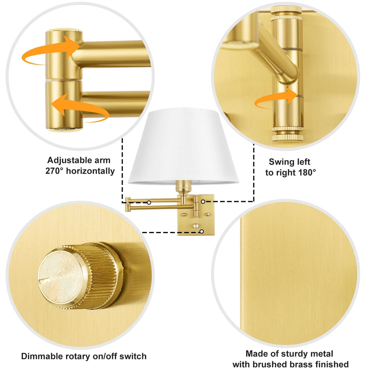 TRLIFE white fabric shade 11.8-inch creates soft ambient glow.