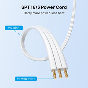 TROND 1625W-rated extension cord supports multiple devices safely.