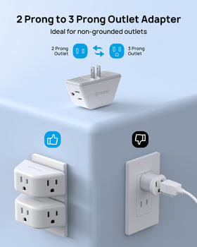 TROND 2-pack compact outlet extenders shown side by side for extra outlets