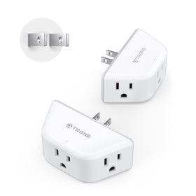 TROND two-prong to three-prong outlet adapter in wall with three sockets for multiple devices