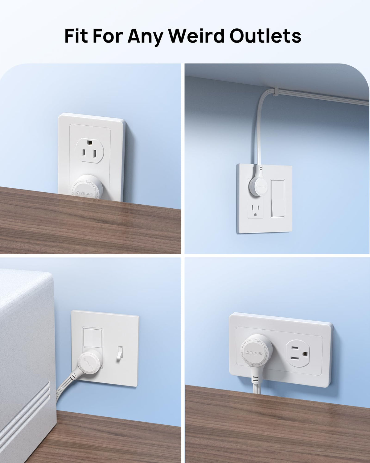 TROND 3-foot cord is ideal for dorm rooms and travel.