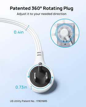 TROND three-outlet cube on different sides enables convenient multi-device charging.