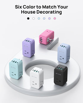 TROND 3-way outlet splitter expands a single socket efficiently.