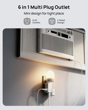 TROND 360-degree rotating plug adapts behind furniture for easy access.