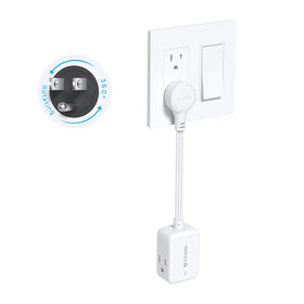 TROND 360° rotating flat plug extends access in tight spaces.