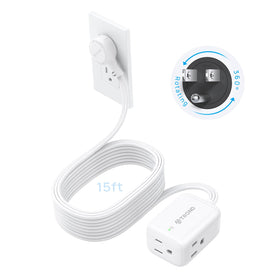 TROND 360° rotating flat plug for tight spaces and easy outlet use