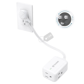 TROND 360° rotating flat plug offers versatile wall access for tight spaces.