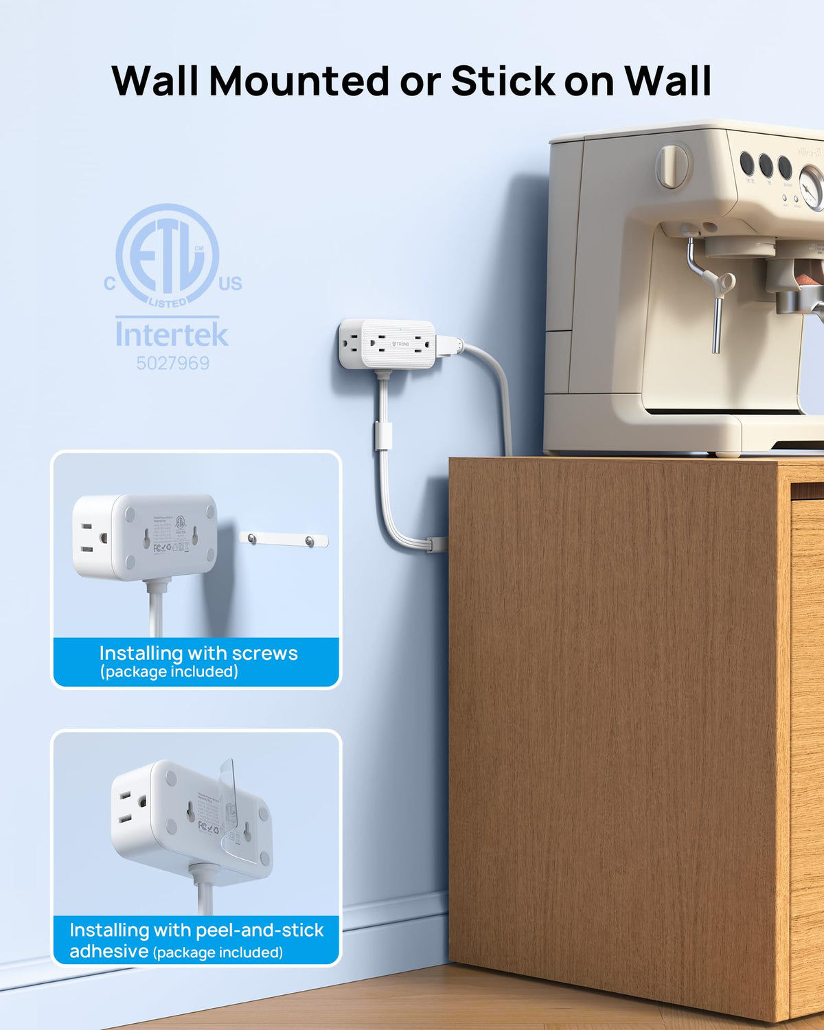 TROND 900J surge protection with green LED indicator for status.