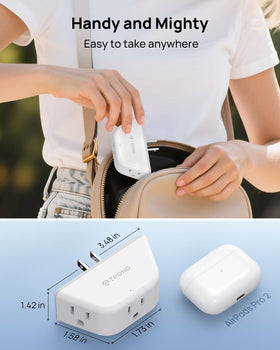 TROND versatile outlet extender suitable for bathroom, kitchen, or dorm room