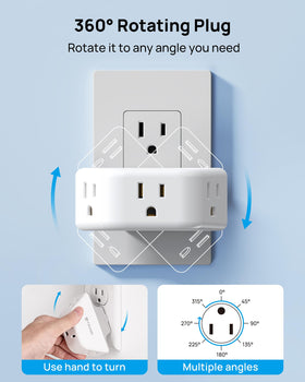 TROND compact two-pack outlet extender fits in luggage for travel
