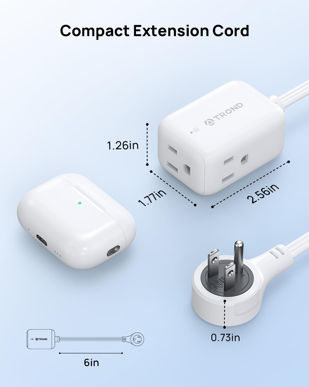 TROND compact design fits dorm, home office, and travel setups.