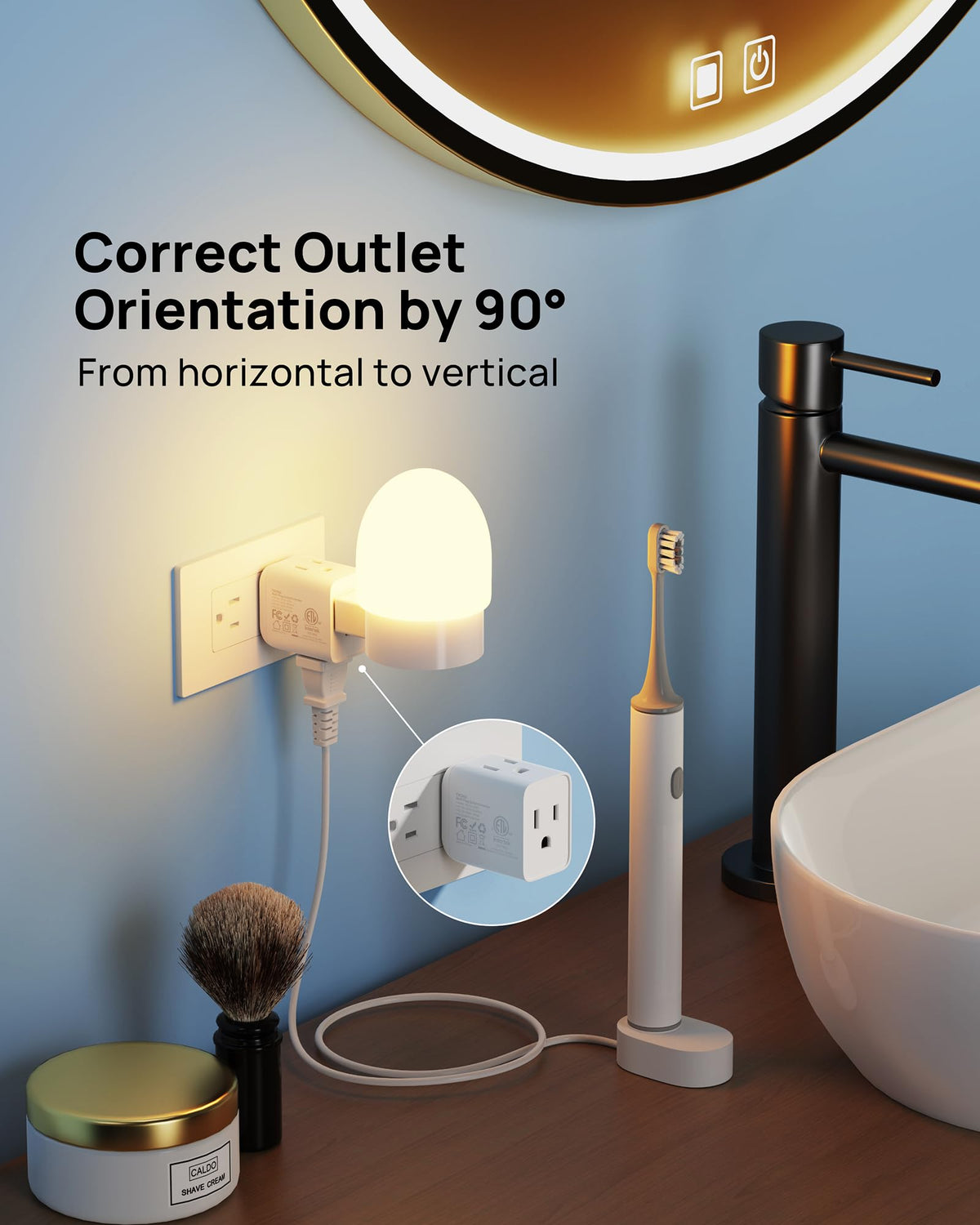 TROND compact wall outlet extender fits tight spaces in dorms.