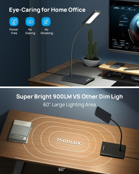 TROND desk lamp showing seven brightness levels for any mood.