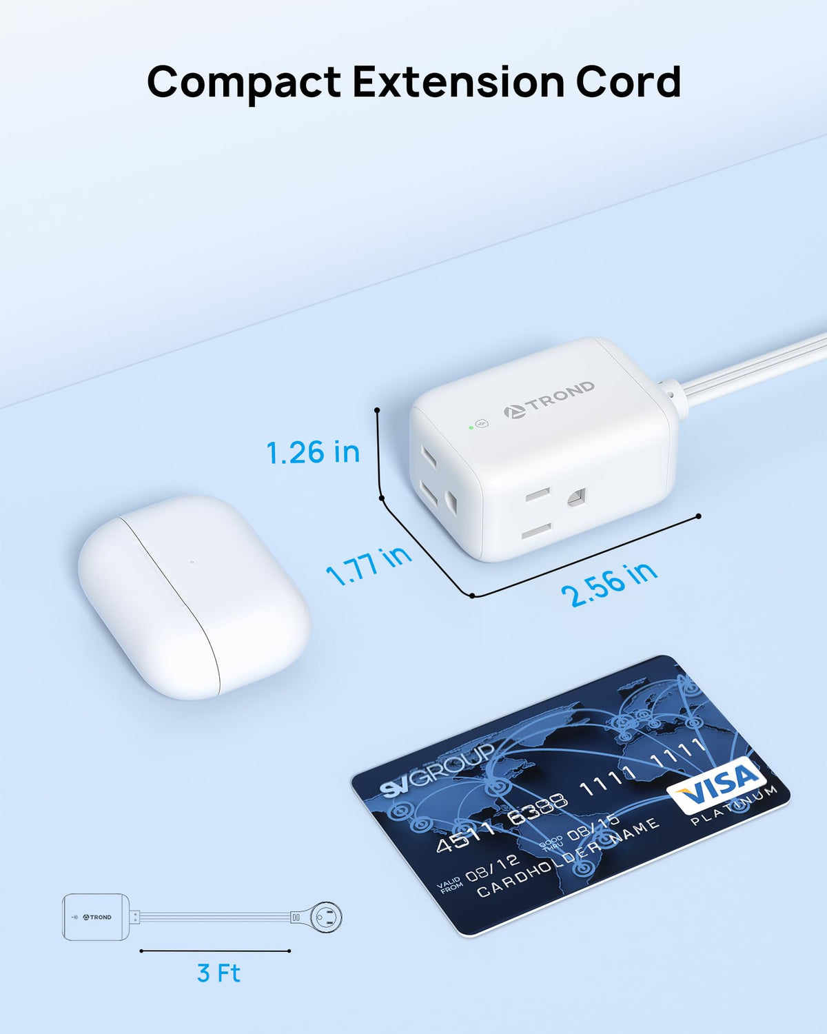 TROND indoor-use power cube suits home offices and kitchen counters.