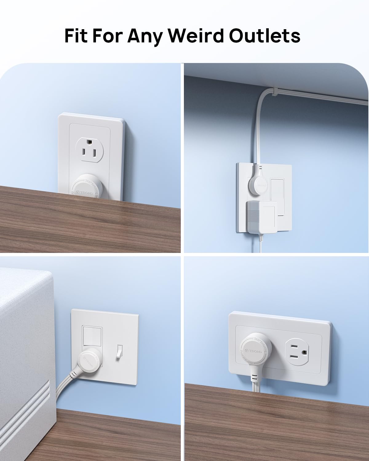 TROND flat rotating plug provides flush mounting and easy access.