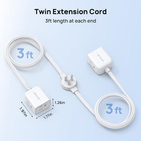 TROND indoor extension cord ideal for makeup mirrors and laptops.