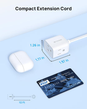 TROND 3-prong grounded outlets on separate sides reduce blocking.