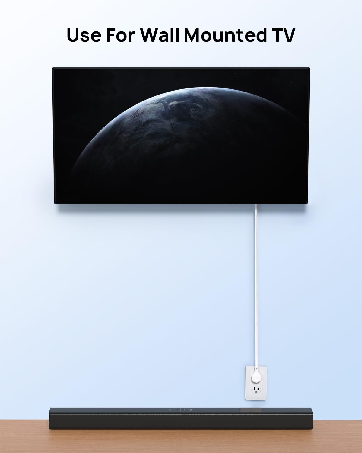 TROND 3-foot extension cord keeps cables tidy on desks and counters.