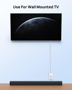 TROND 3-foot extension cord keeps cables tidy on desks and counters.
