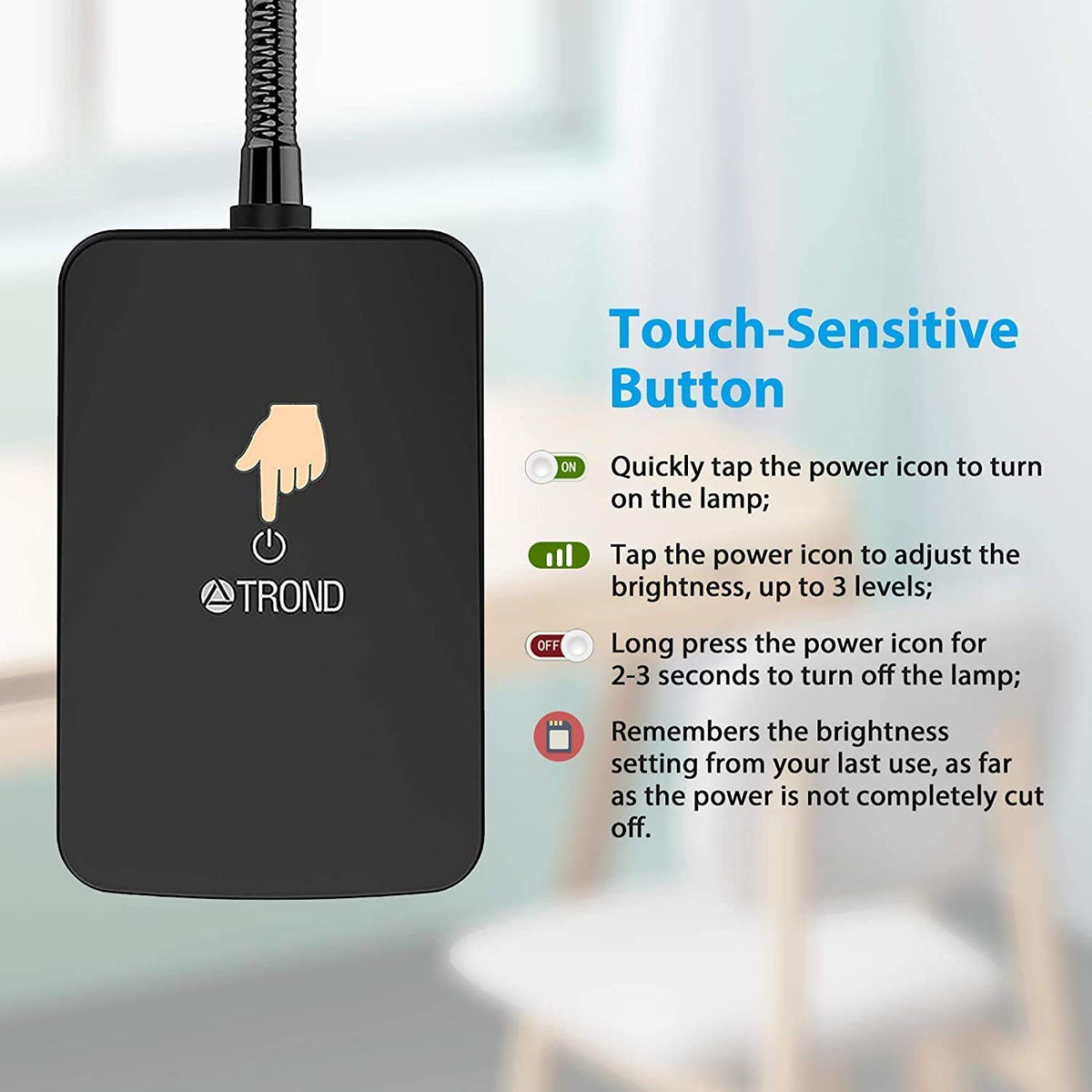 TROND LED Desk Lamp energy-saving design reduces power consumption