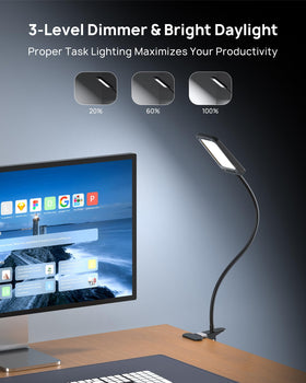 TROND LED Desk Lamp gooseneck extended enables flexible light aiming for crafts
