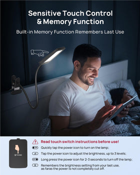 TROND LED Desk Lamp strong metal clamp provides durable mounting