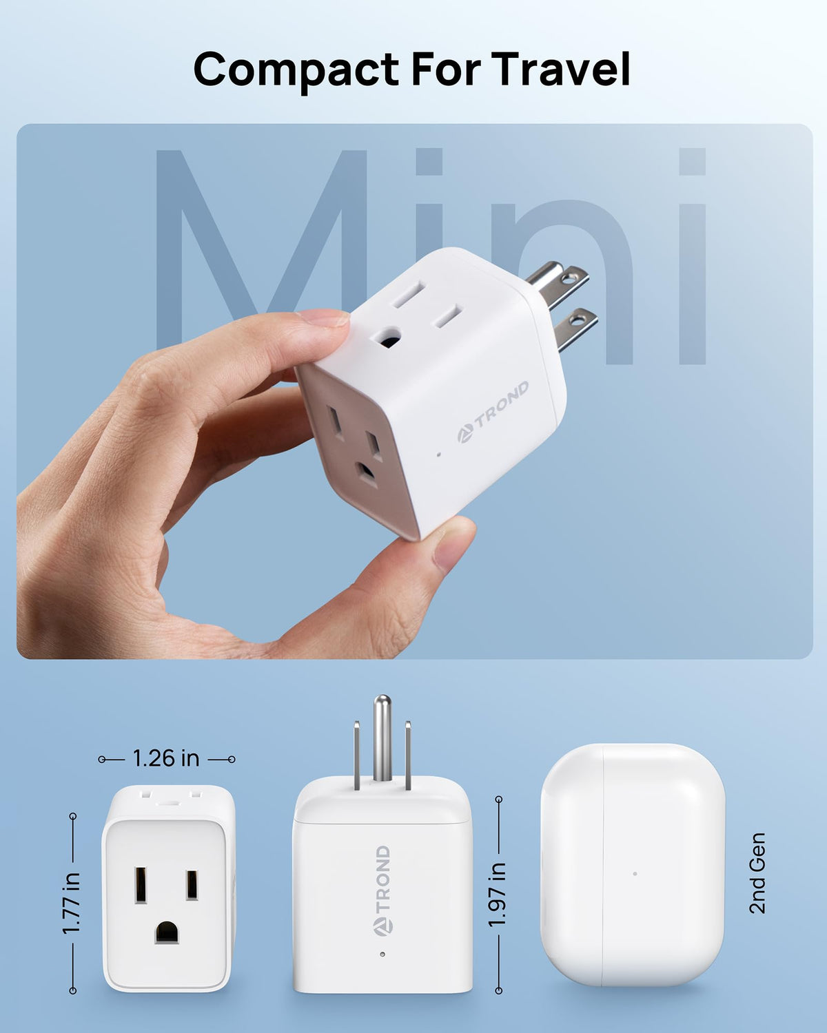 TROND LED power indicator shows when the outlet is active.