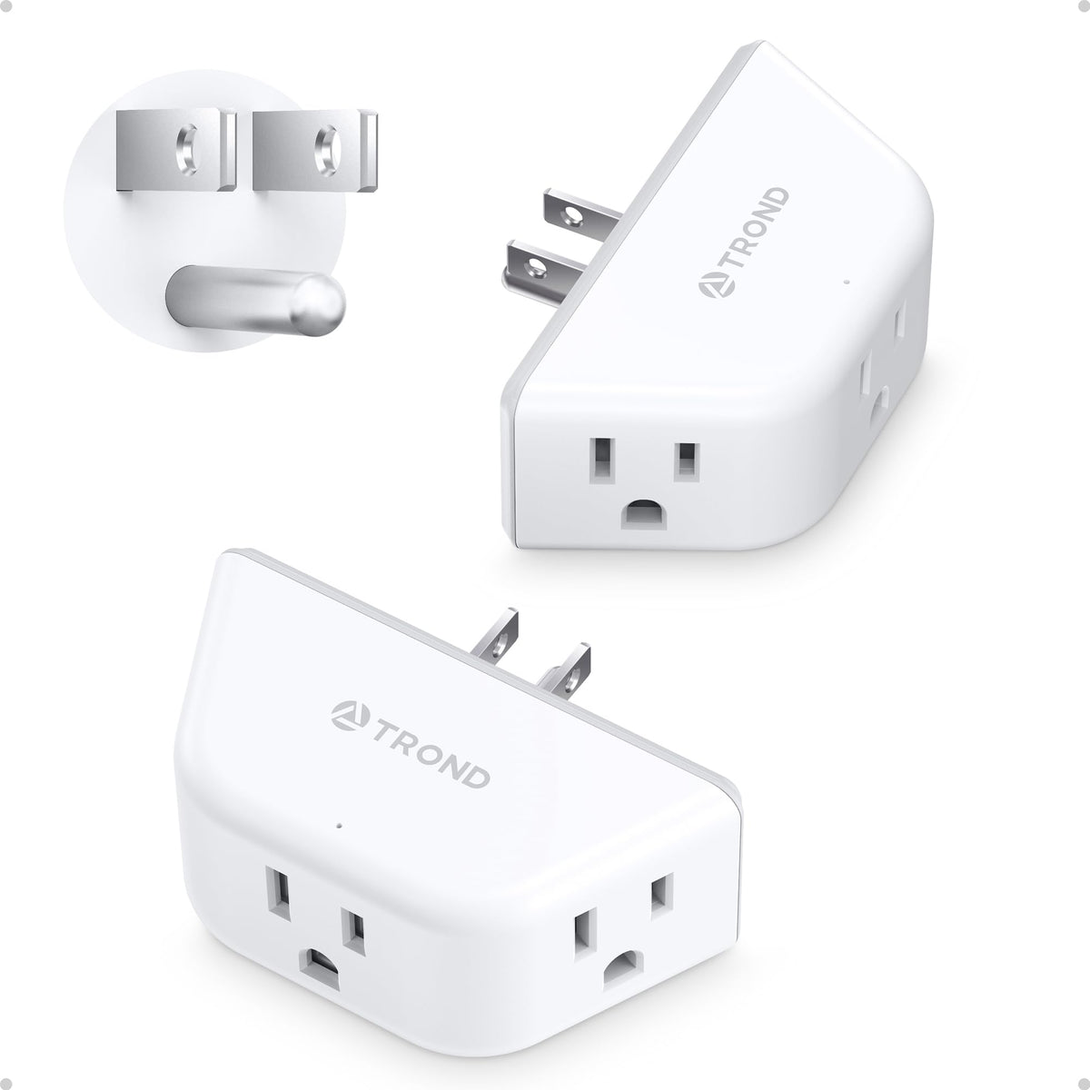 TROND multi plug outlet extender with three sockets in trapezoid layout for flexible charging