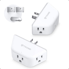 TROND multi plug outlet extender with three sockets in trapezoid layout for flexible charging