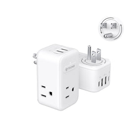 TROND multi plug outlet extender with 360° rotating plug for tight spaces.