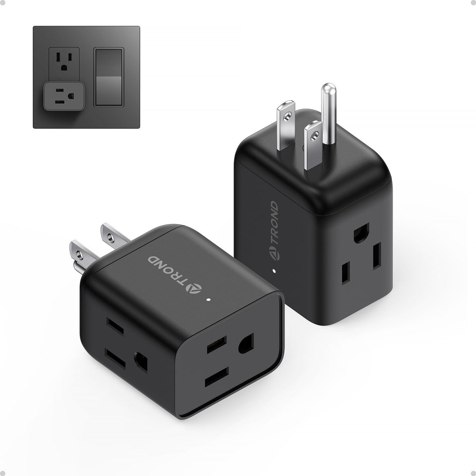 TROND 3-way horizontal outlet extender for easy multi-device charging.