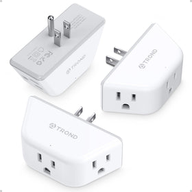 TROND outlet extender shows a trapezoid design that fits crowded outlets