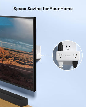 TROND compact wall outlet fits tight spaces in kitchens and bathrooms.
