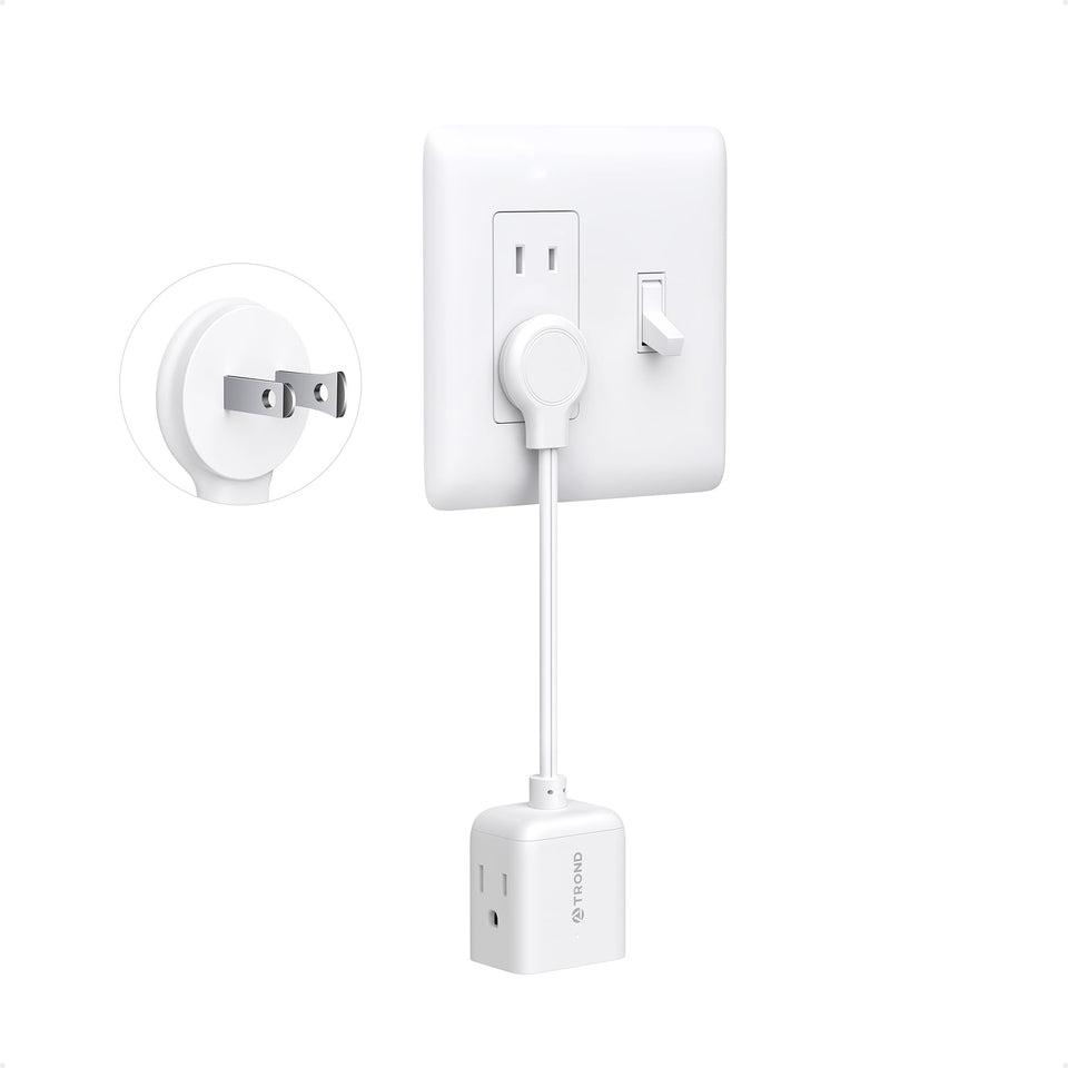 TROND outlet adapter front view with three outlets for older sockets