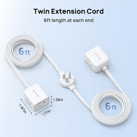 TROND white design extension cord blends with decor while delivering practical power.