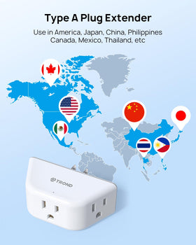 TROND travel-friendly compact outlet adapter for on-the-go charging