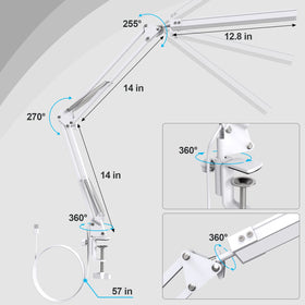 TropicalTree upgrade swing arm lamp 360-degree rotation enables flexible lighting angles.